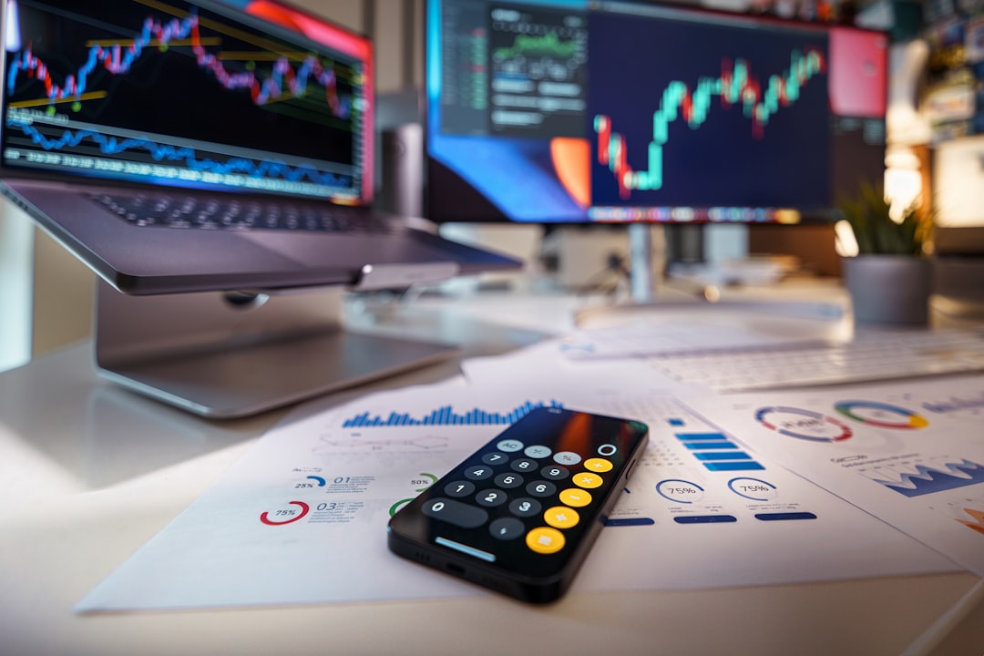 Financial market analysis workspace illustrating AI tools for financial services