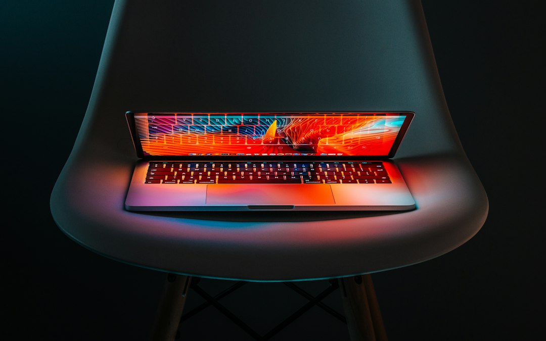 Laptop in a creative workstation environment