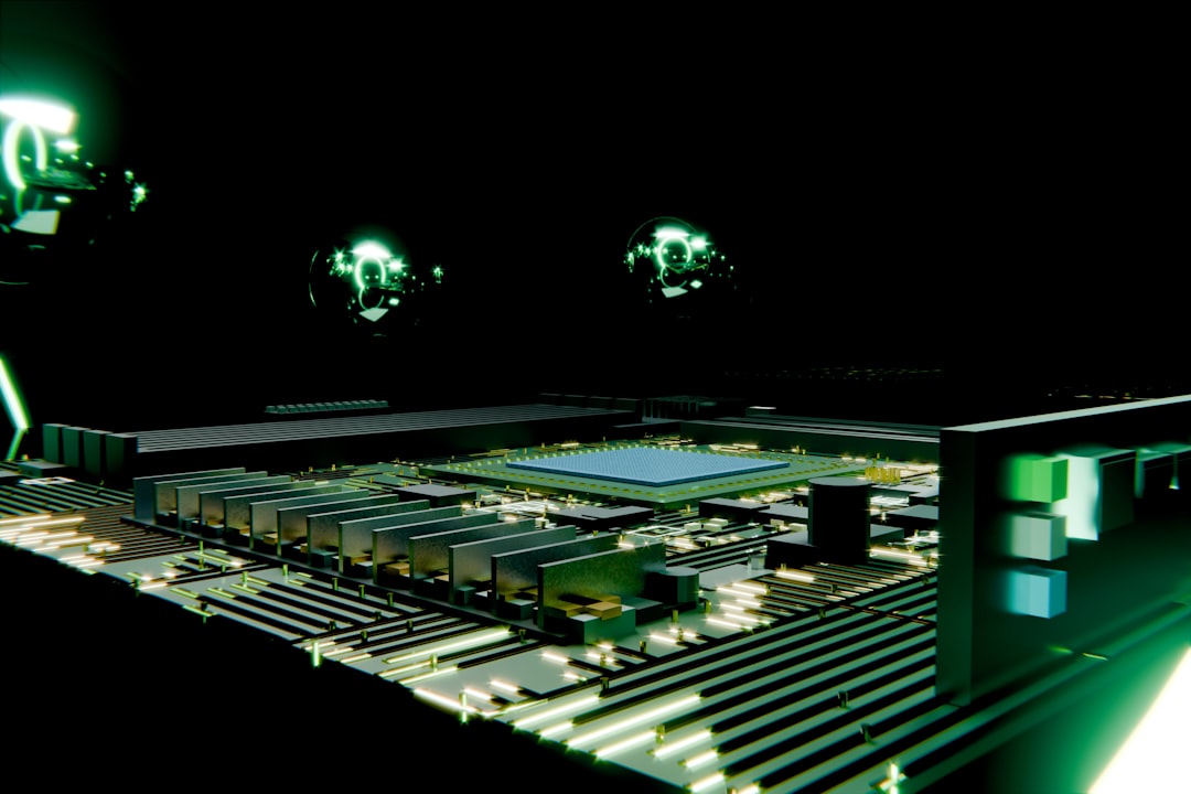 Glowing processor and circuit board representing the compute infrastructure behind advanced AI models like GPT-6 Astra