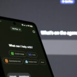 Smartphone displaying an AI assistant interface, representing Gemini 3.8 Live voice AI
