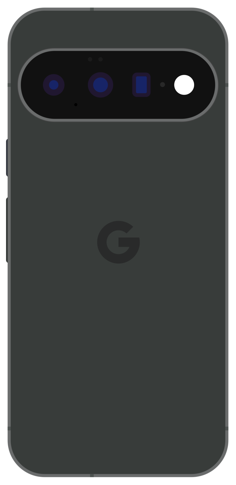 Google Pixel 11 in Obsidian shown from the back