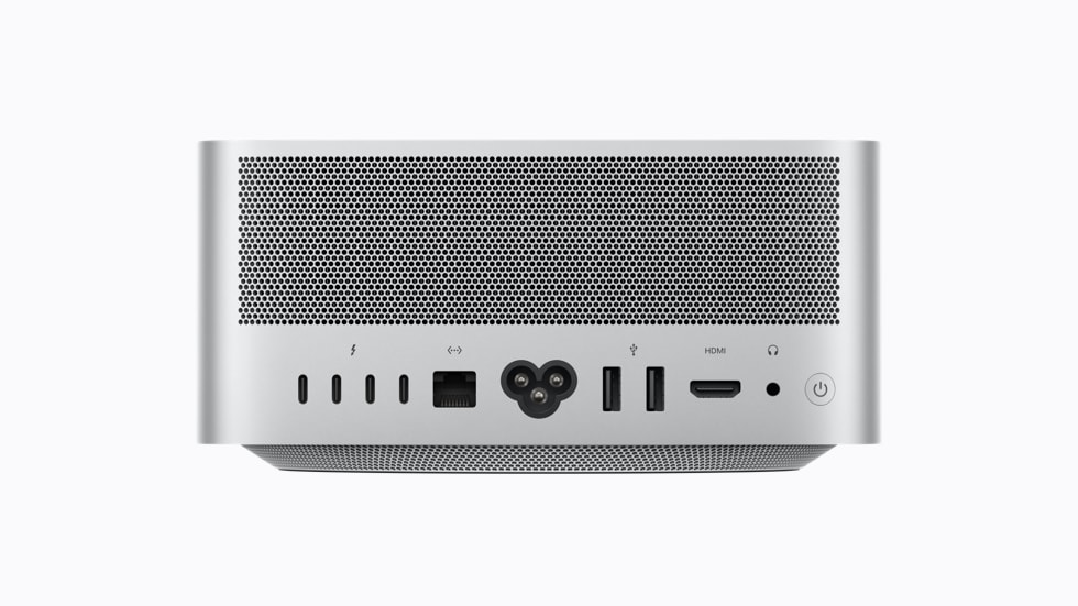 Rear of Mac Studio showing Thunderbolt 5, Ethernet, USB-A, HDMI and audio ports