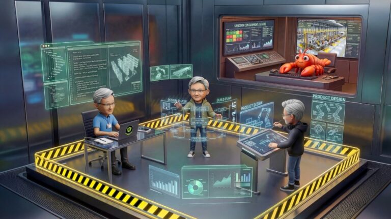 NVIDIA Agent Toolkit visual showing AI agents operating inside a sandboxed workflow environment