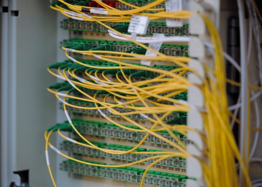 Fiber network connections representing monitoring and segmentation for Cisco email security infrastructure