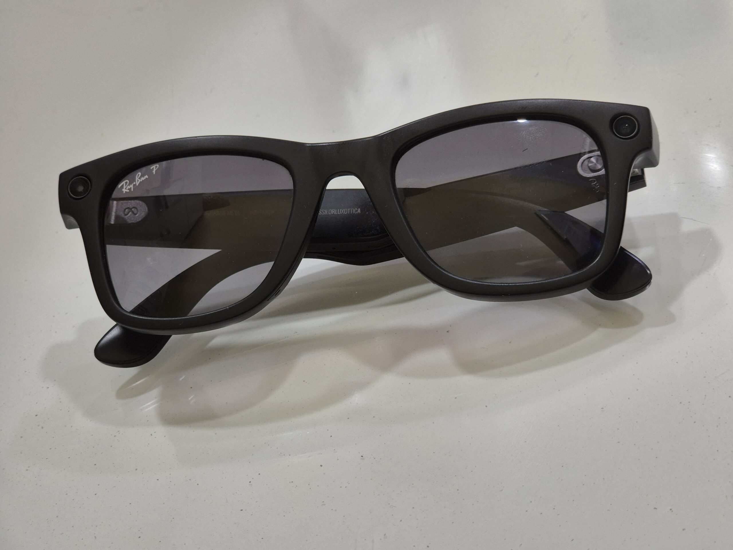 Ray-Ban Meta Gen 2 Wayfarer smart glasses showing the camera and capture LED