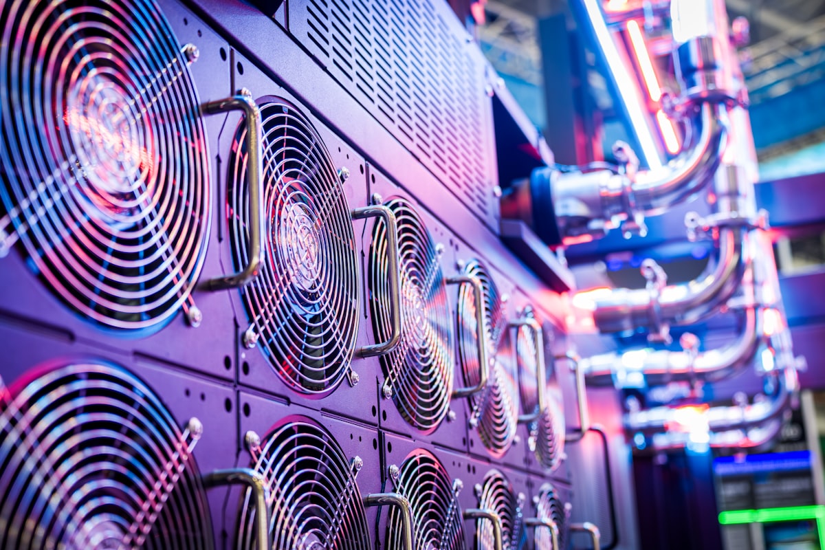Cooling fans in a data center illustrating the physical infrastructure behind GPU-intensive Kubernetes workloads
