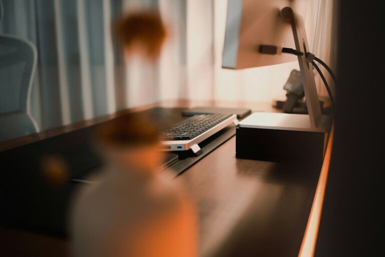 Modern home workspace connected to a wireless network