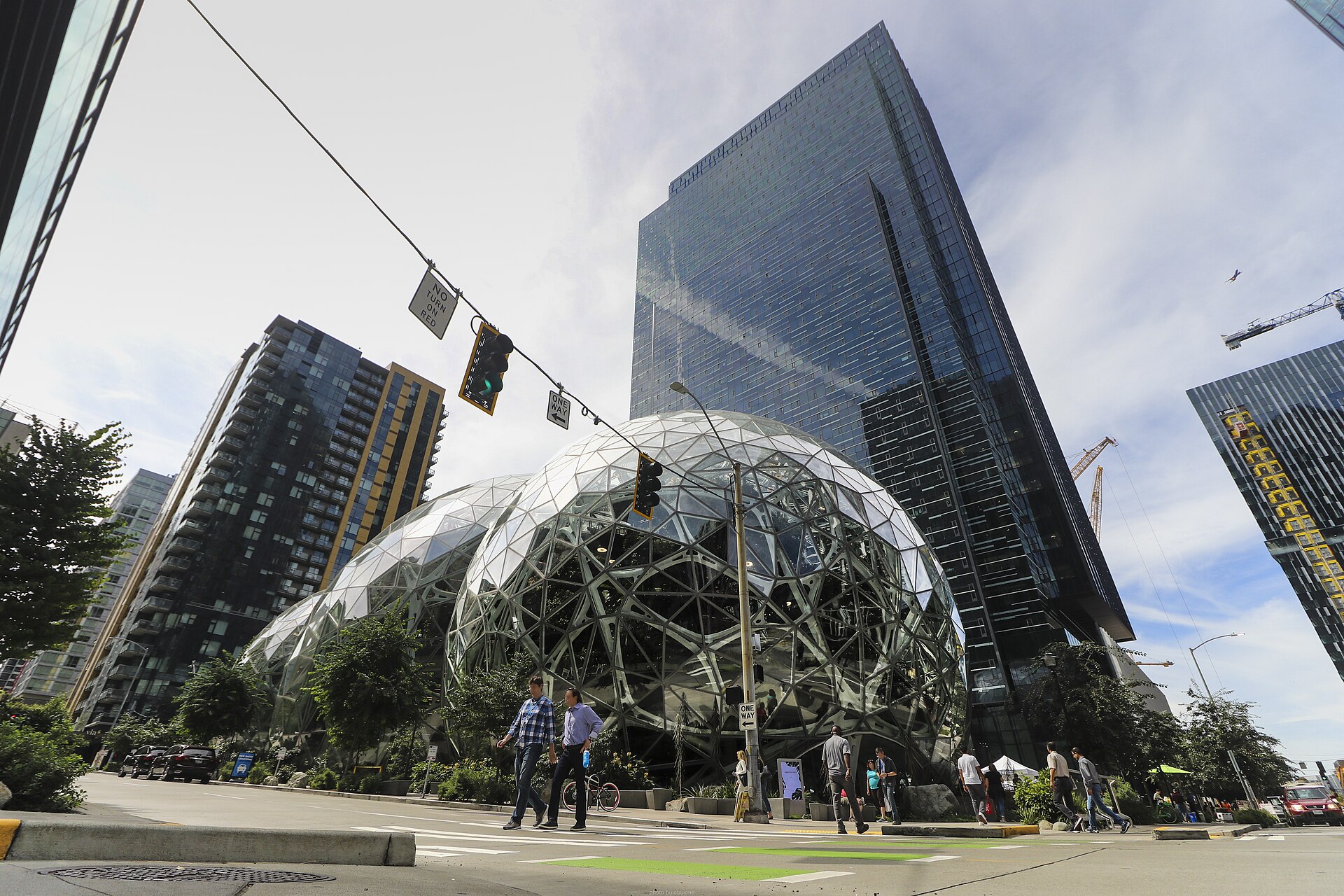 Amazon Spheres at the company headquarters campus in Seattle