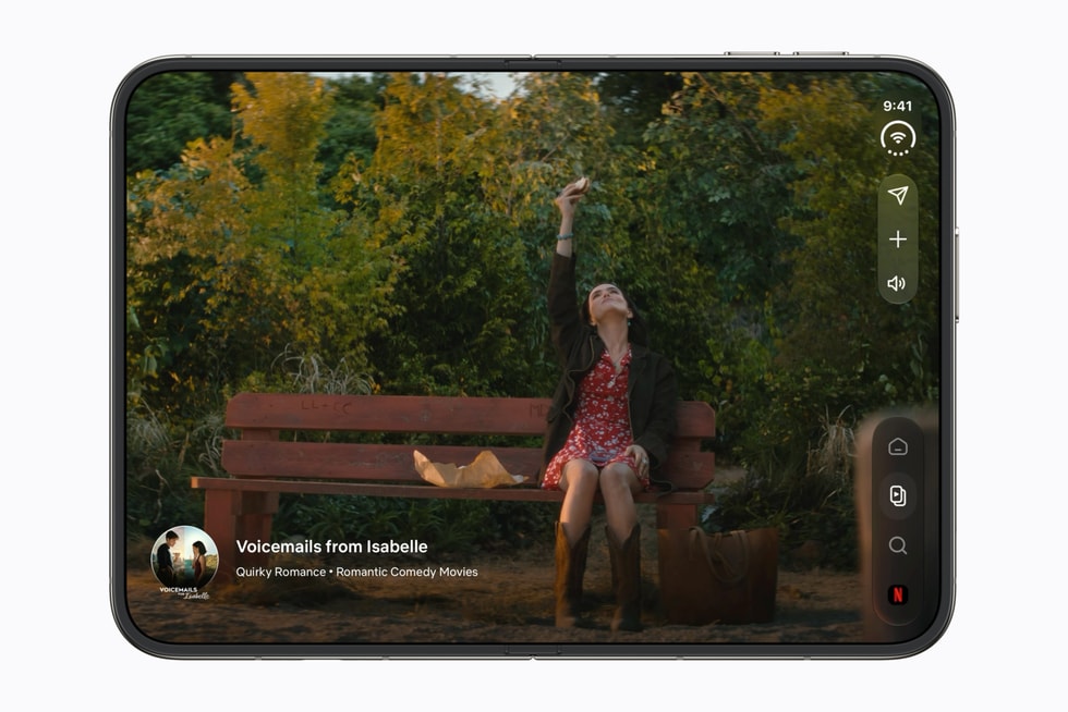 Netflix on the unfolded iPhone Duo inner display