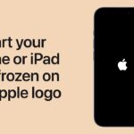 Apple Support demonstration showing how to restart an unresponsive iPhone