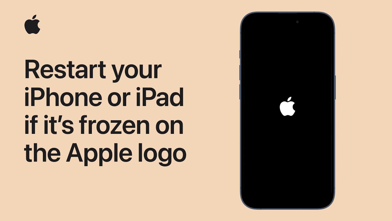 Apple Support demonstration showing how to restart an unresponsive iPhone