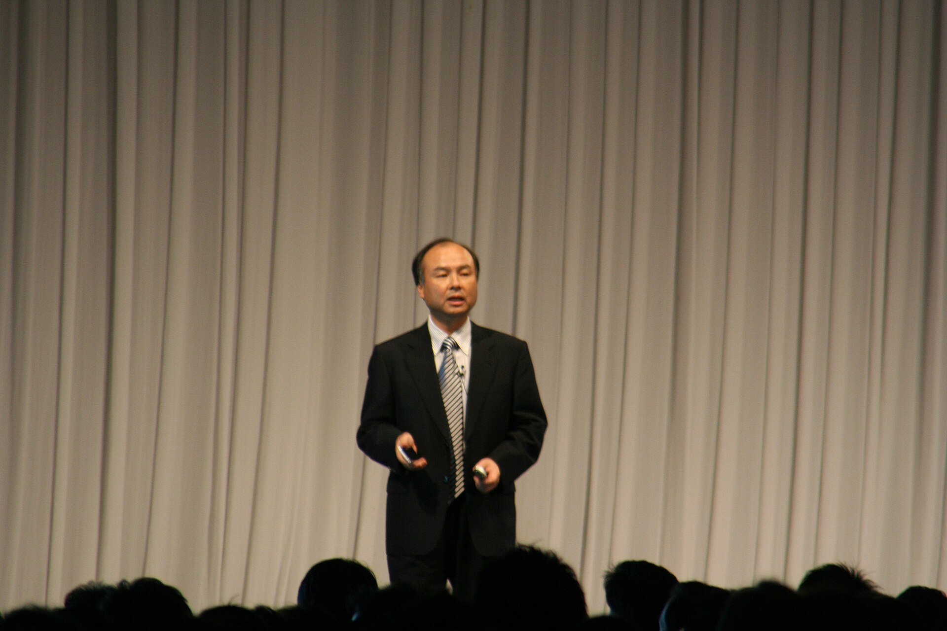 SoftBank founder Masayoshi Son speaking at a technology event