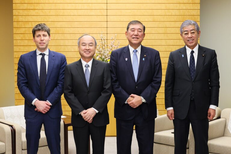 Masayoshi Son and Sam Altman meeting in Tokyo in February 2025