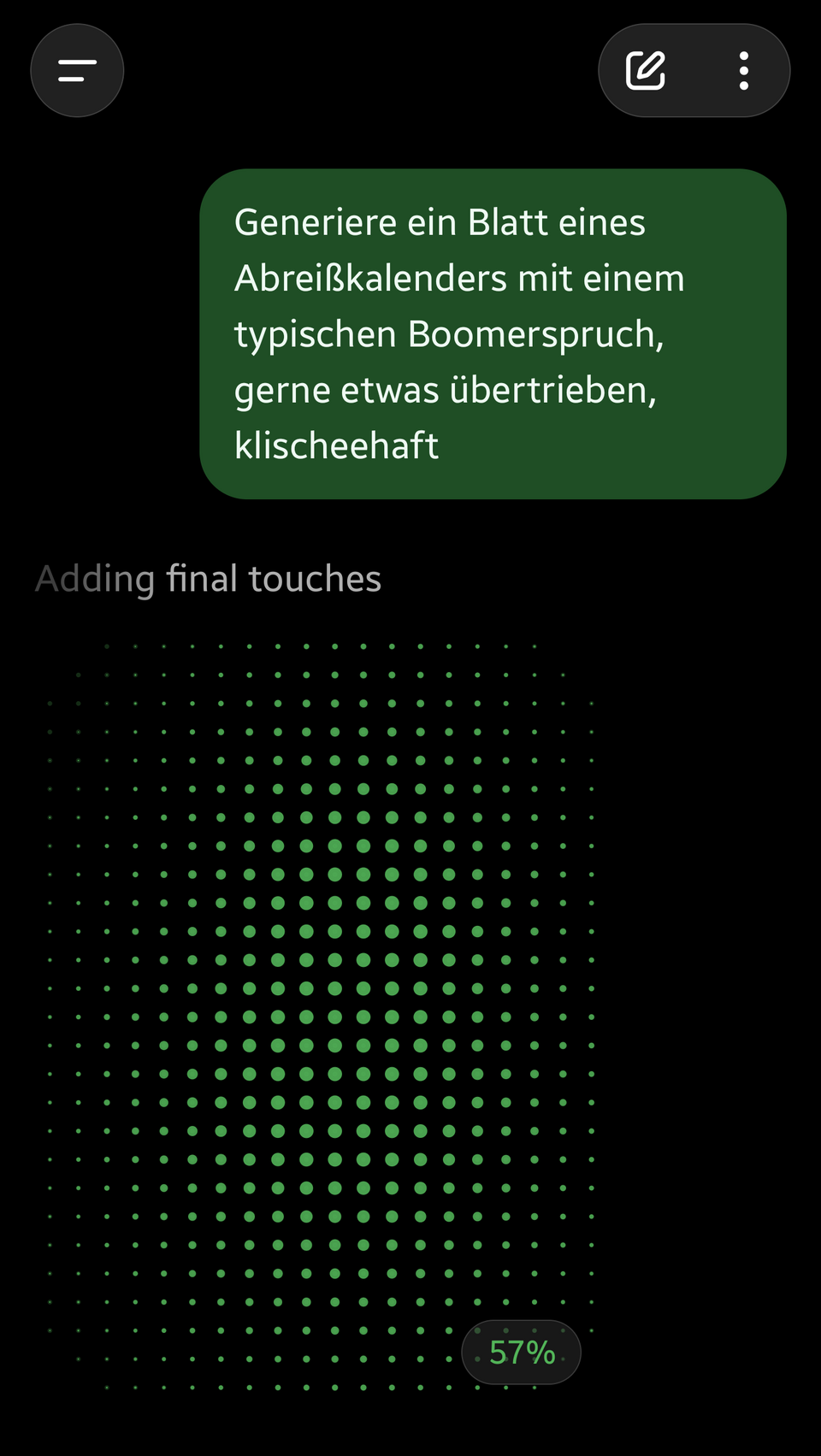 Historical screenshot recorded on an Android phone on September 24 2026 showing ChatGPT image generation in progress