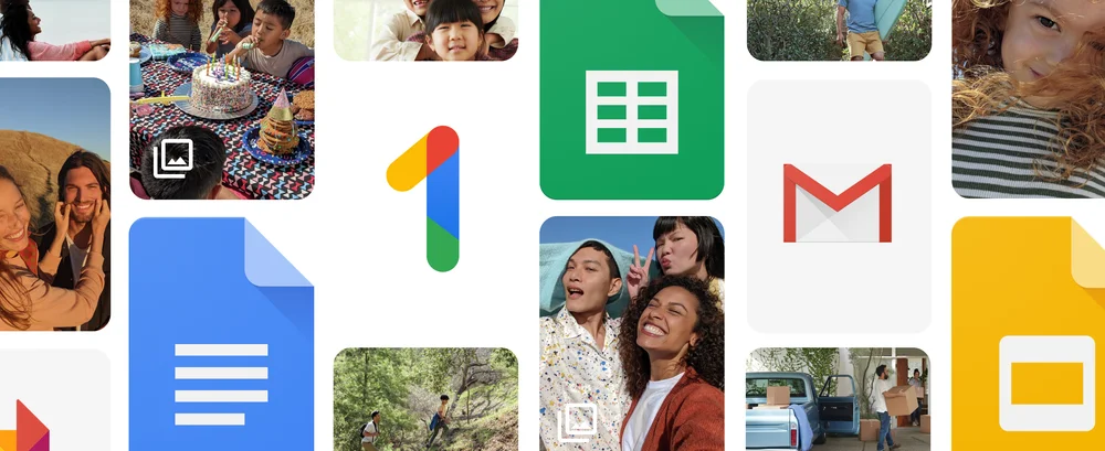 Official Google One image showing Google's storage and backup products