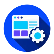 Application window and settings gear icon