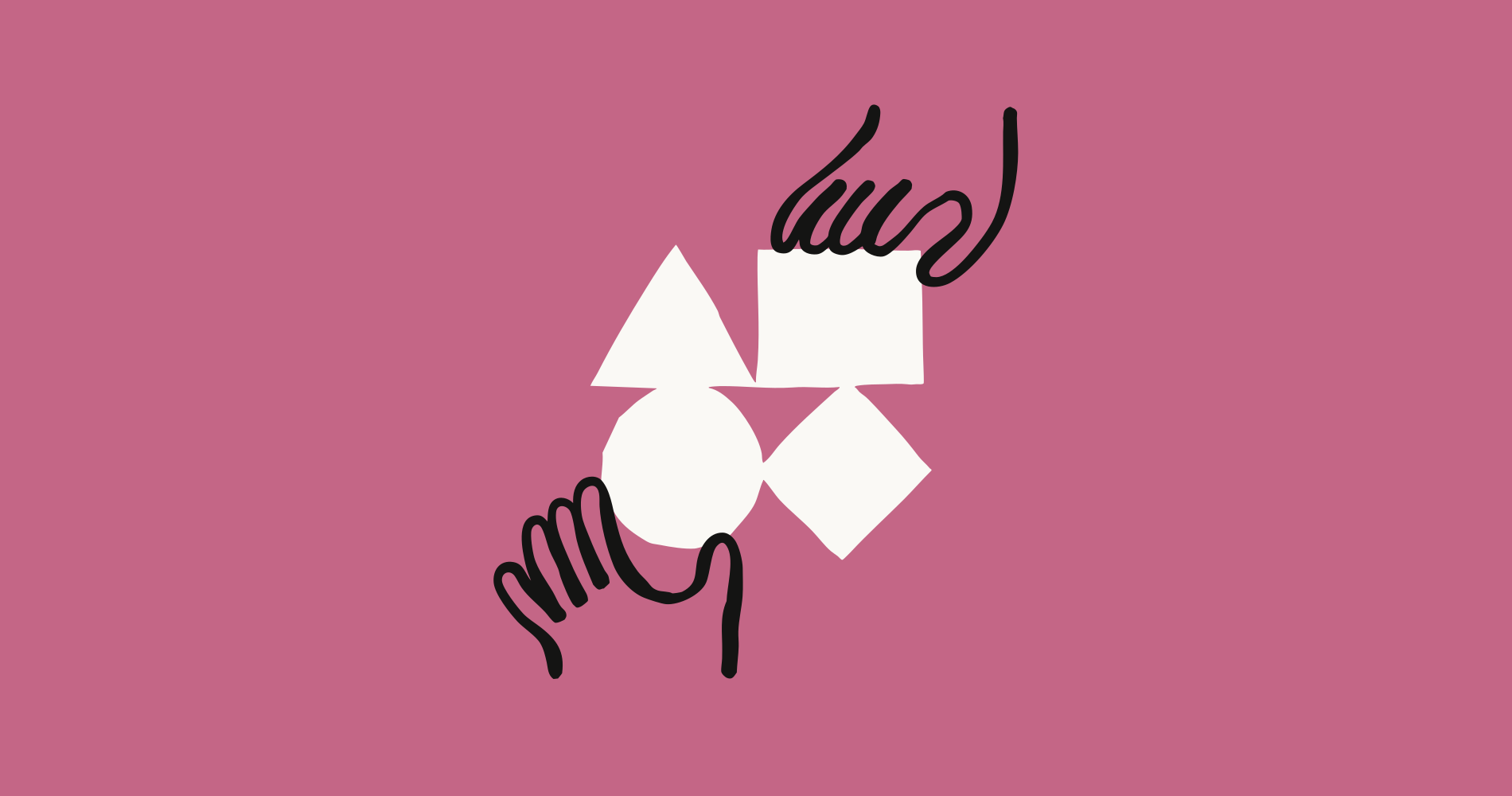 Anthropic illustration of a hand assembling geometric shapes for the Claude Partner Network