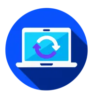 Laptop and circular update arrows icon